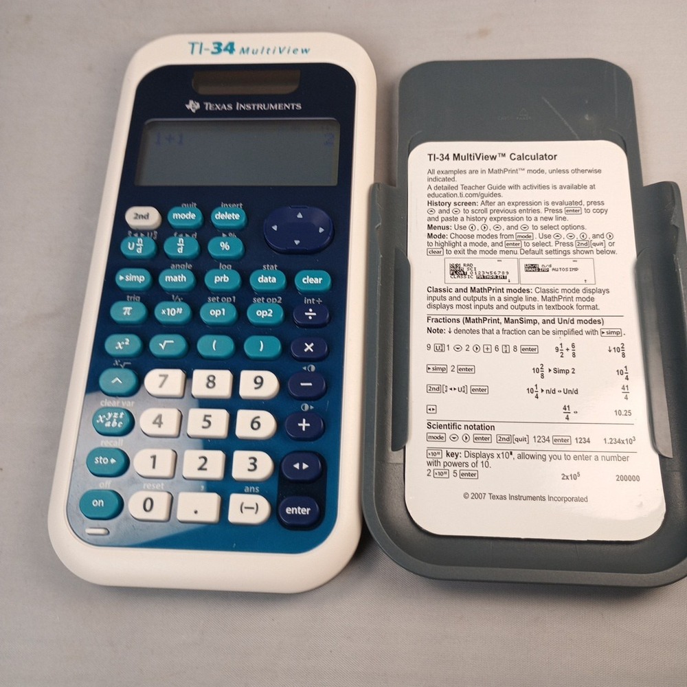 Texas Instruments TI-34 MultiView Scientific Calculator Tested Works - Picture 3 of 5